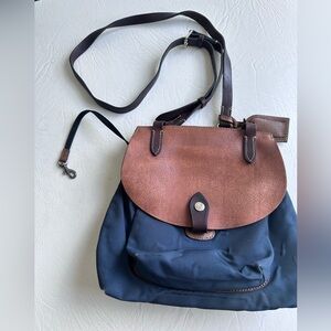 Vintage DOONEY & BOURKE Alto nylon medium Happy crossbody purse bag navy blue